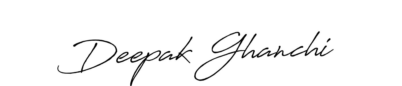 Use a signature maker to create a handwritten signature online. With this signature software, you can design (Antro_Vectra_Bolder) your own signature for name Deepak Ghanchi. Deepak Ghanchi signature style 7 images and pictures png