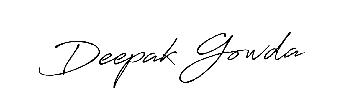 Make a beautiful signature design for name Deepak Gowda. With this signature (Antro_Vectra_Bolder) style, you can create a handwritten signature for free. Deepak Gowda signature style 7 images and pictures png