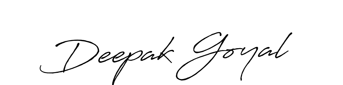 Create a beautiful signature design for name Deepak Goyal. With this signature (Antro_Vectra_Bolder) fonts, you can make a handwritten signature for free. Deepak Goyal signature style 7 images and pictures png