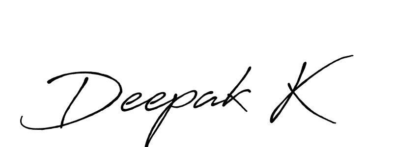 How to make Deepak K name signature. Use Antro_Vectra_Bolder style for creating short signs online. This is the latest handwritten sign. Deepak K signature style 7 images and pictures png