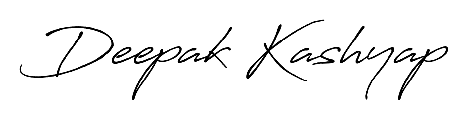 Master the art of signing with Deepak Kashyap written in fluent Antro_Vectra_Bolder script. A great template to practice and refine your handwriting. Deepak Kashyap signature style 7 images and pictures png