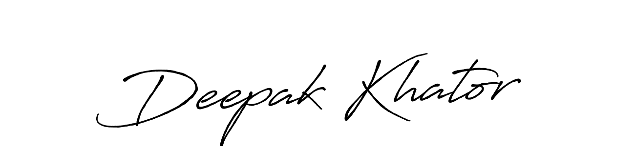 How to make Deepak Khator name signature. Use Antro_Vectra_Bolder style for creating short signs online. This is the latest handwritten sign. Deepak Khator signature style 7 images and pictures png