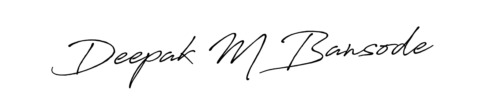 Design your own signature with our free online signature maker. With this signature software, you can create a handwritten (Antro_Vectra_Bolder) signature for name Deepak M Bansode. Deepak M Bansode signature style 7 images and pictures png