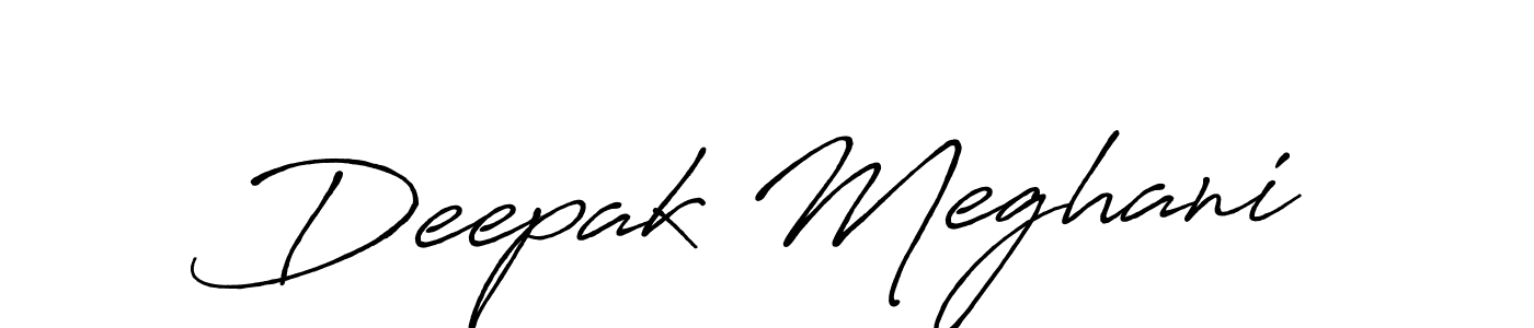 It looks lik you need a new signature style for name Deepak Meghani. Design unique handwritten (Antro_Vectra_Bolder) signature with our free signature maker in just a few clicks. Deepak Meghani signature style 7 images and pictures png