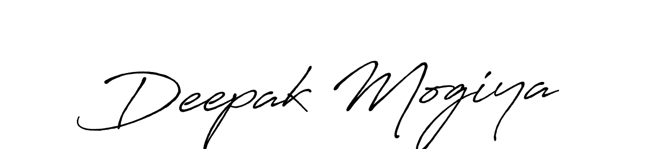 Create a beautiful signature design for name Deepak Mogiya. With this signature (Antro_Vectra_Bolder) fonts, you can make a handwritten signature for free. Deepak Mogiya signature style 7 images and pictures png