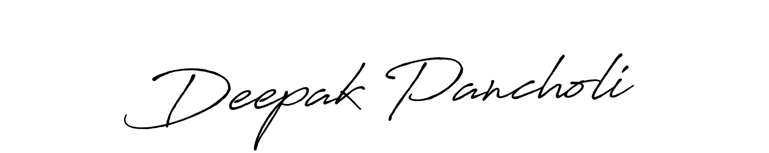 Create a beautiful signature design for name Deepak Pancholi. With this signature (Antro_Vectra_Bolder) fonts, you can make a handwritten signature for free. Deepak Pancholi signature style 7 images and pictures png