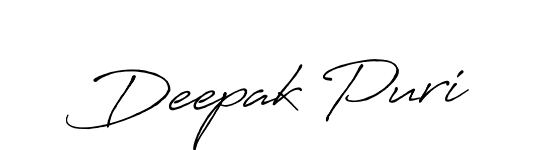 Use a signature maker to create a handwritten signature online. With this signature software, you can design (Antro_Vectra_Bolder) your own signature for name Deepak Puri. Deepak Puri signature style 7 images and pictures png