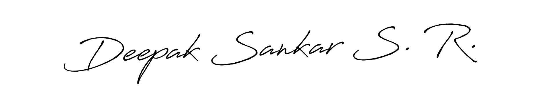 The best way (Antro_Vectra_Bolder) to make a short signature is to pick only two or three words in your name. The name Deepak Sankar S. R. include a total of six letters. For converting this name. Deepak Sankar S. R. signature style 7 images and pictures png