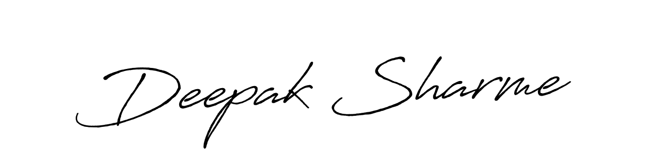 The best way (Antro_Vectra_Bolder) to make a short signature is to pick only two or three words in your name. The name Deepak Sharme include a total of six letters. For converting this name. Deepak Sharme signature style 7 images and pictures png
