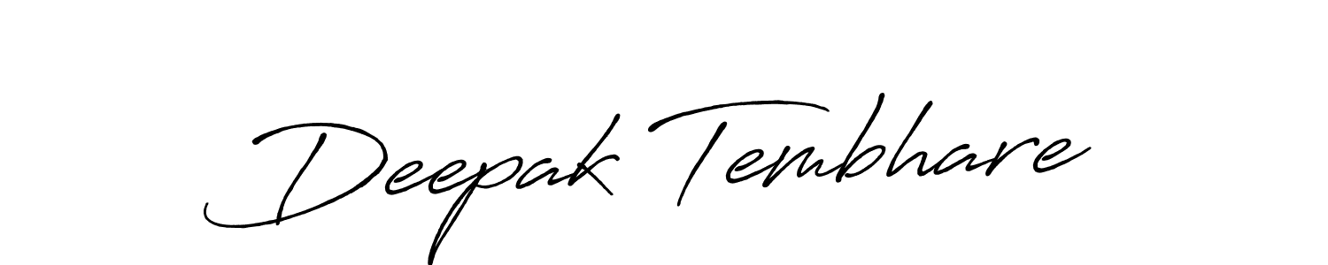 Make a beautiful signature design for name Deepak Tembhare. With this signature (Antro_Vectra_Bolder) style, you can create a handwritten signature for free. Deepak Tembhare signature style 7 images and pictures png