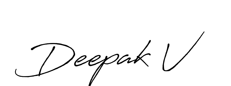 The best way (Antro_Vectra_Bolder) to make a short signature is to pick only two or three words in your name. The name Deepak V include a total of six letters. For converting this name. Deepak V signature style 7 images and pictures png