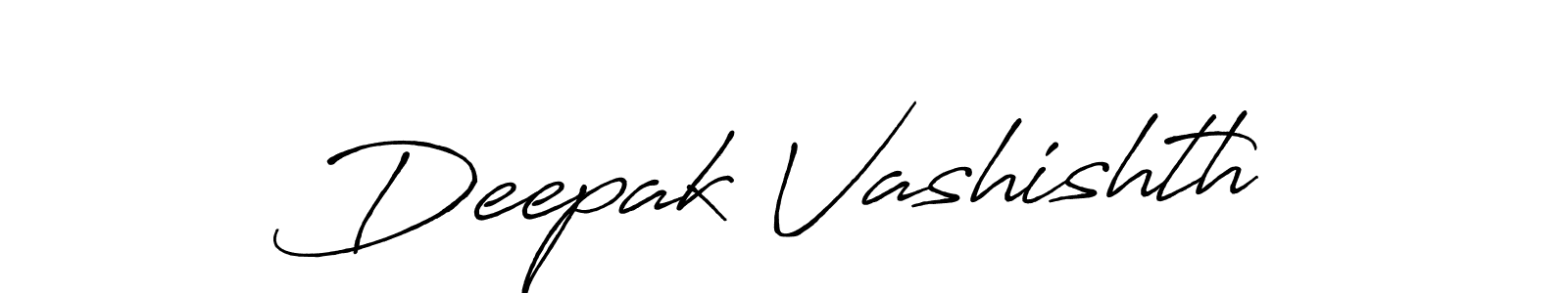 How to make Deepak Vashishth name signature. Use Antro_Vectra_Bolder style for creating short signs online. This is the latest handwritten sign. Deepak Vashishth signature style 7 images and pictures png