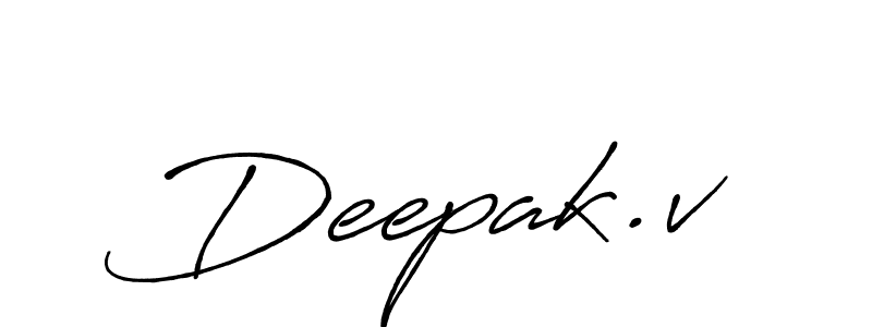 Also we have Deepak.v name is the best signature style. Create professional handwritten signature collection using Antro_Vectra_Bolder autograph style. Deepak.v signature style 7 images and pictures png