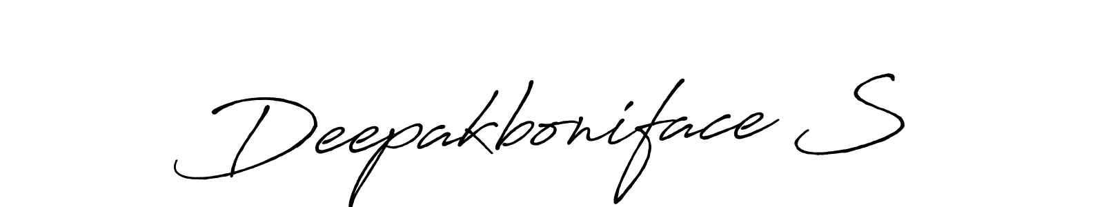 Make a beautiful signature design for name Deepakboniface S. With this signature (Antro_Vectra_Bolder) style, you can create a handwritten signature for free. Deepakboniface S signature style 7 images and pictures png