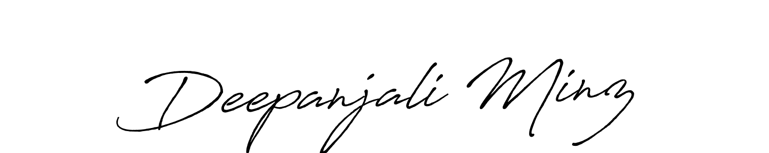 How to make Deepanjali Minz name signature. Use Antro_Vectra_Bolder style for creating short signs online. This is the latest handwritten sign. Deepanjali Minz signature style 7 images and pictures png