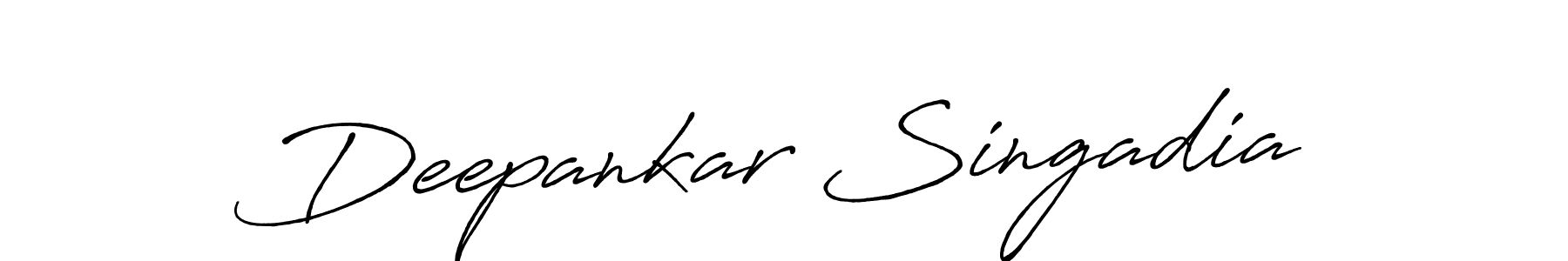 The best way (Antro_Vectra_Bolder) to make a short signature is to pick only two or three words in your name. The name Deepankar Singadia include a total of six letters. For converting this name. Deepankar Singadia signature style 7 images and pictures png