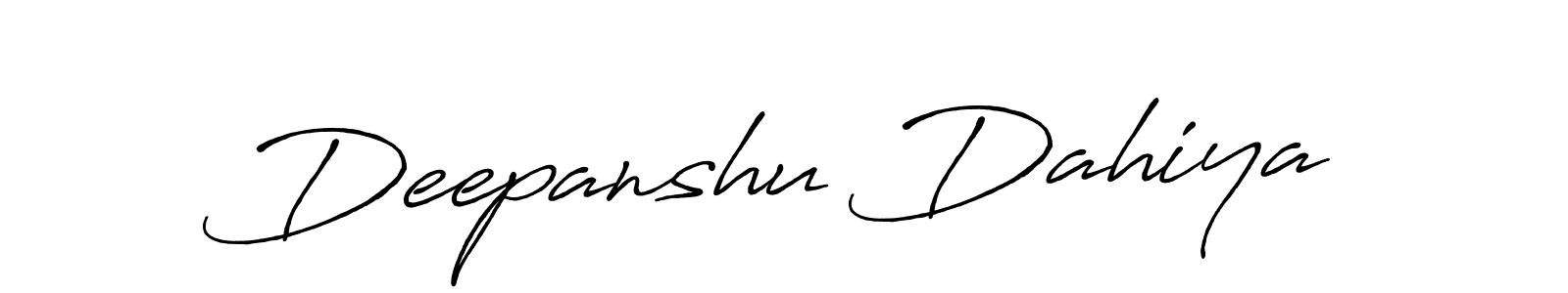 Antro_Vectra_Bolder is a professional signature style that is perfect for those who want to add a touch of class to their signature. It is also a great choice for those who want to make their signature more unique. Get Deepanshu Dahiya name to fancy signature for free. Deepanshu Dahiya signature style 7 images and pictures png