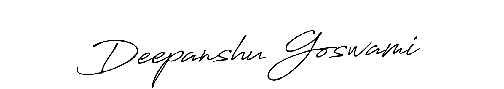 Make a beautiful signature design for name Deepanshu Goswami. With this signature (Antro_Vectra_Bolder) style, you can create a handwritten signature for free. Deepanshu Goswami signature style 7 images and pictures png