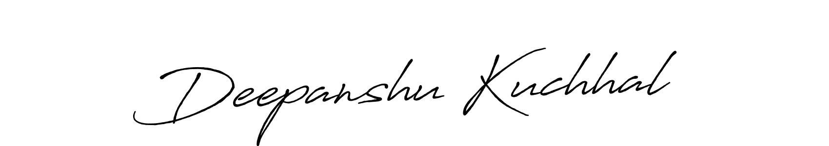 Create a beautiful signature design for name Deepanshu Kuchhal. With this signature (Antro_Vectra_Bolder) fonts, you can make a handwritten signature for free. Deepanshu Kuchhal signature style 7 images and pictures png