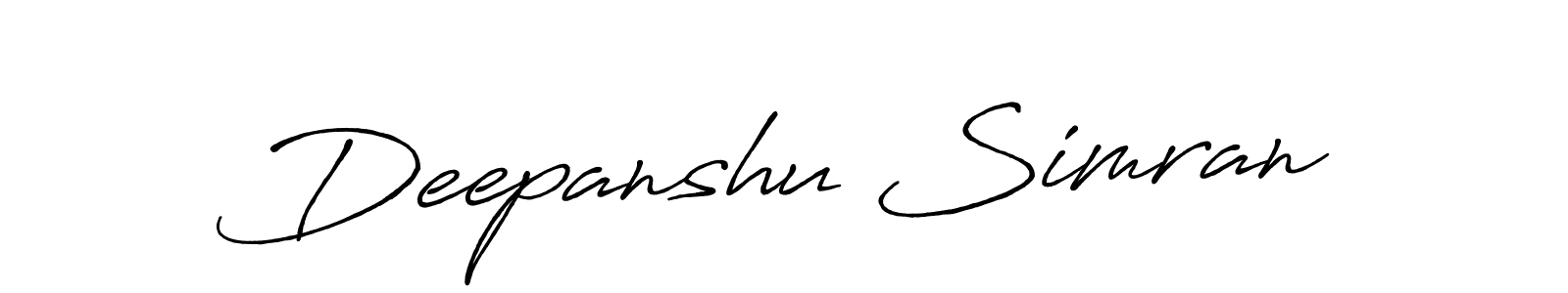 How to make Deepanshu Simran signature? Antro_Vectra_Bolder is a professional autograph style. Create handwritten signature for Deepanshu Simran name. Deepanshu Simran signature style 7 images and pictures png