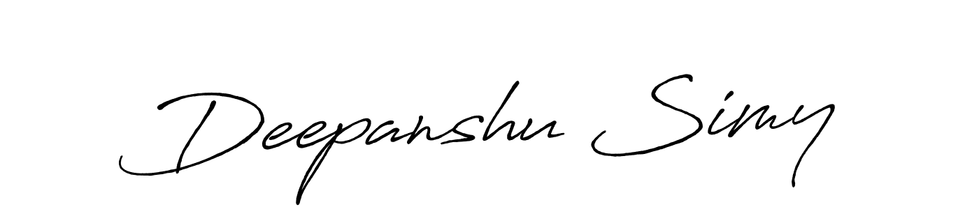 Also we have Deepanshu Simy name is the best signature style. Create professional handwritten signature collection using Antro_Vectra_Bolder autograph style. Deepanshu Simy signature style 7 images and pictures png
