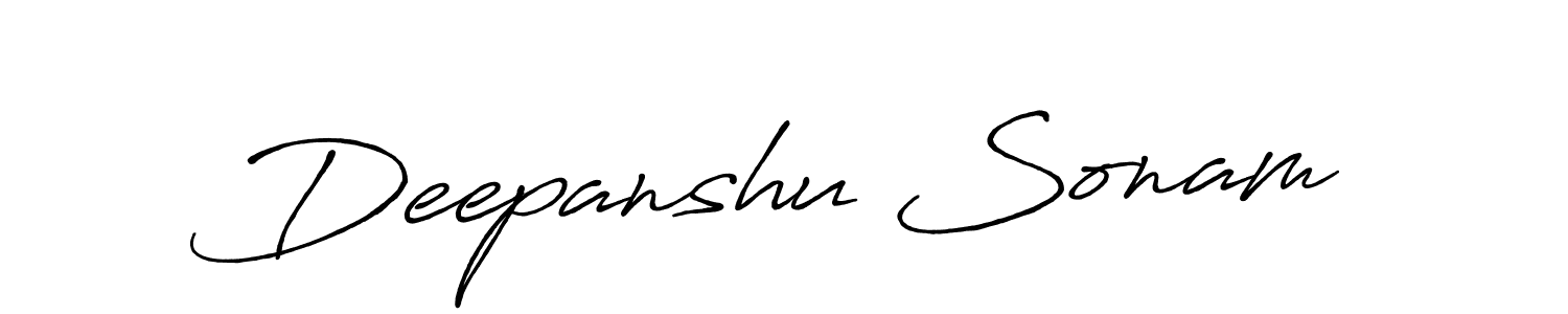 Also we have Deepanshu Sonam name is the best signature style. Create professional handwritten signature collection using Antro_Vectra_Bolder autograph style. Deepanshu Sonam signature style 7 images and pictures png