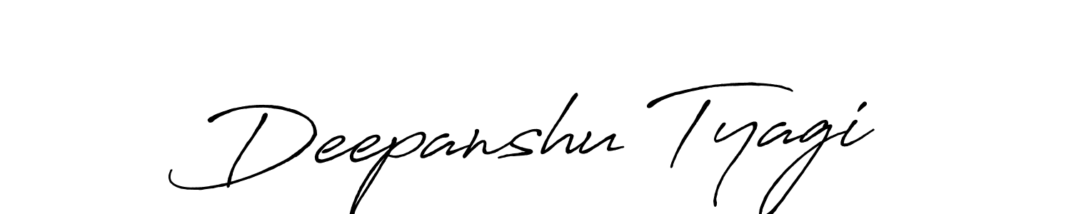 How to make Deepanshu Tyagi name signature. Use Antro_Vectra_Bolder style for creating short signs online. This is the latest handwritten sign. Deepanshu Tyagi signature style 7 images and pictures png