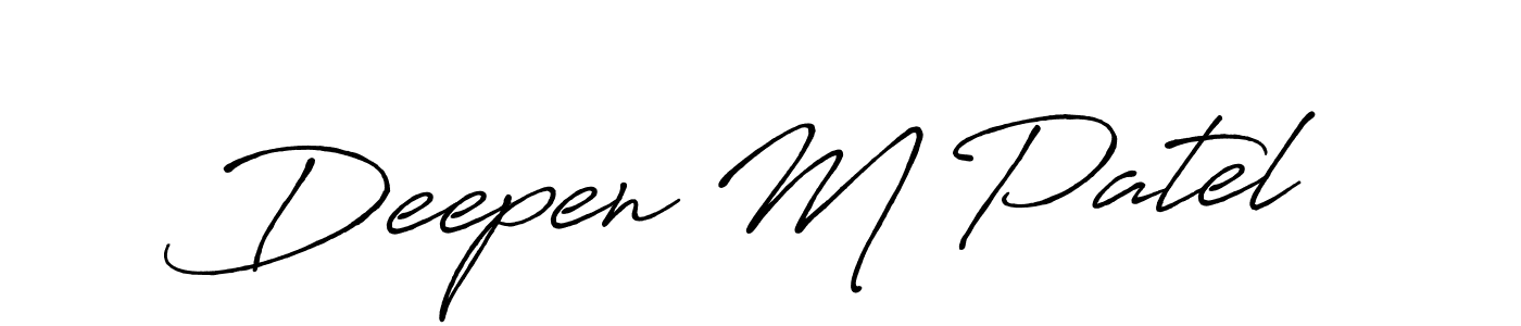 Make a beautiful signature design for name Deepen M Patel. With this signature (Antro_Vectra_Bolder) style, you can create a handwritten signature for free. Deepen M Patel signature style 7 images and pictures png