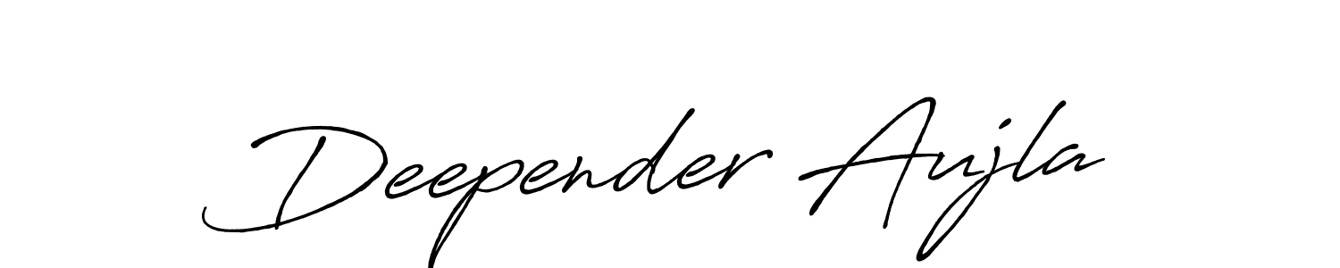 Make a beautiful signature design for name Deepender Aujla. With this signature (Antro_Vectra_Bolder) style, you can create a handwritten signature for free. Deepender Aujla signature style 7 images and pictures png