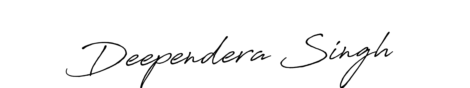 Make a beautiful signature design for name Deependera Singh. With this signature (Antro_Vectra_Bolder) style, you can create a handwritten signature for free. Deependera Singh signature style 7 images and pictures png