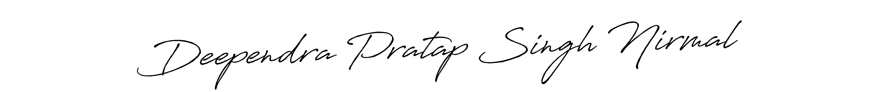 Make a beautiful signature design for name Deependra Pratap Singh Nirmal. With this signature (Antro_Vectra_Bolder) style, you can create a handwritten signature for free. Deependra Pratap Singh Nirmal signature style 7 images and pictures png