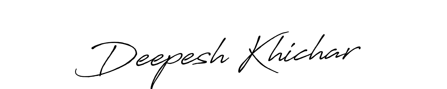 Also You can easily find your signature by using the search form. We will create Deepesh Khichar name handwritten signature images for you free of cost using Antro_Vectra_Bolder sign style. Deepesh Khichar signature style 7 images and pictures png