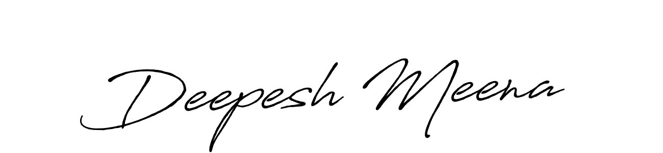 Use a signature maker to create a handwritten signature online. With this signature software, you can design (Antro_Vectra_Bolder) your own signature for name Deepesh Meena. Deepesh Meena signature style 7 images and pictures png