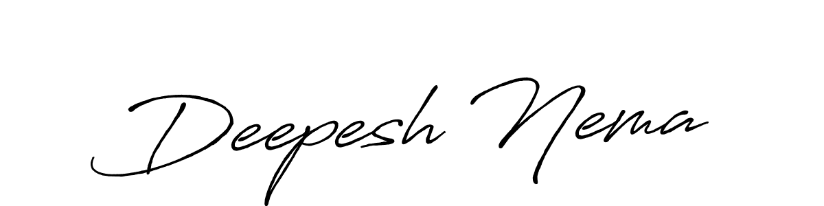 Also we have Deepesh Nema name is the best signature style. Create professional handwritten signature collection using Antro_Vectra_Bolder autograph style. Deepesh Nema signature style 7 images and pictures png