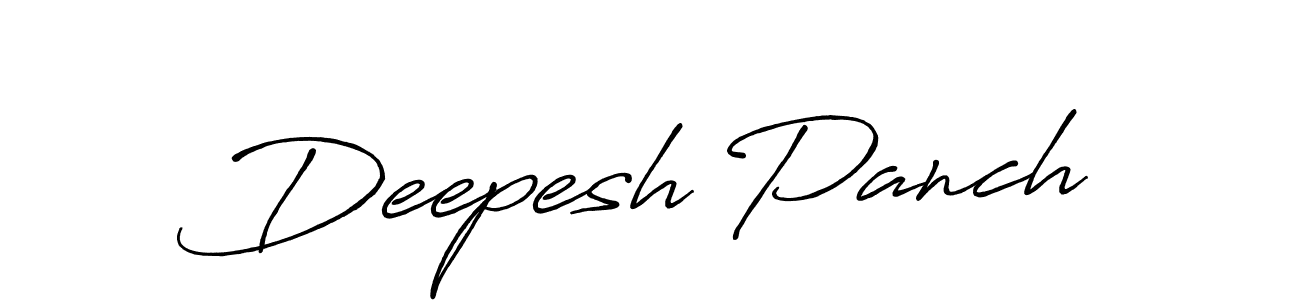 How to make Deepesh Panch name signature. Use Antro_Vectra_Bolder style for creating short signs online. This is the latest handwritten sign. Deepesh Panch signature style 7 images and pictures png