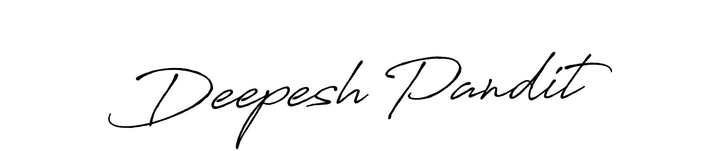 How to make Deepesh Pandit name signature. Use Antro_Vectra_Bolder style for creating short signs online. This is the latest handwritten sign. Deepesh Pandit signature style 7 images and pictures png