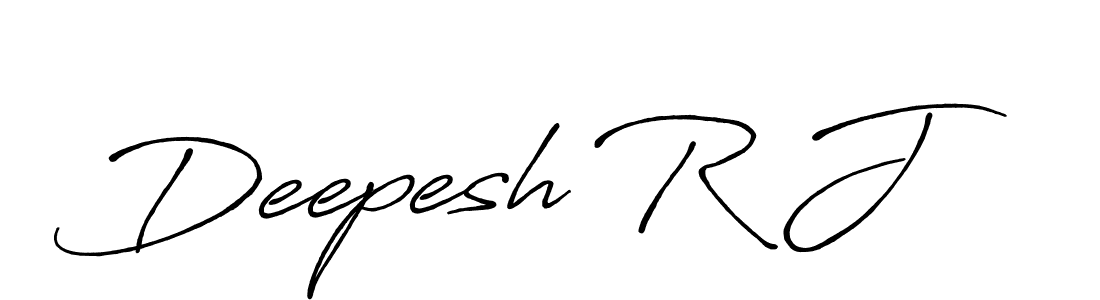 Make a beautiful signature design for name Deepesh R J. With this signature (Antro_Vectra_Bolder) style, you can create a handwritten signature for free. Deepesh R J signature style 7 images and pictures png