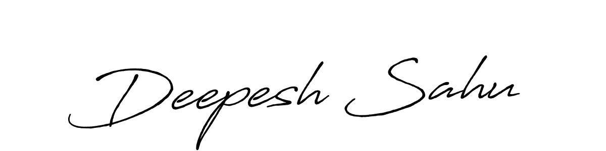 Deepesh Sahu stylish signature style. Best Handwritten Sign (Antro_Vectra_Bolder) for my name. Handwritten Signature Collection Ideas for my name Deepesh Sahu. Deepesh Sahu signature style 7 images and pictures png