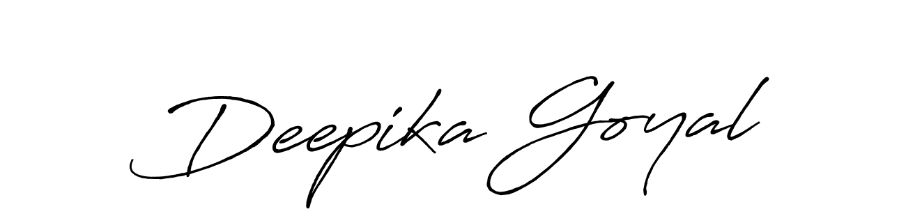 Make a beautiful signature design for name Deepika Goyal. With this signature (Antro_Vectra_Bolder) style, you can create a handwritten signature for free. Deepika Goyal signature style 7 images and pictures png