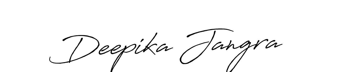 Make a beautiful signature design for name Deepika Jangra. With this signature (Antro_Vectra_Bolder) style, you can create a handwritten signature for free. Deepika Jangra signature style 7 images and pictures png