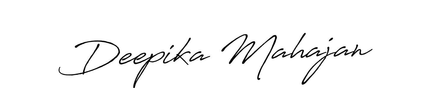 Make a beautiful signature design for name Deepika Mahajan. With this signature (Antro_Vectra_Bolder) style, you can create a handwritten signature for free. Deepika Mahajan signature style 7 images and pictures png