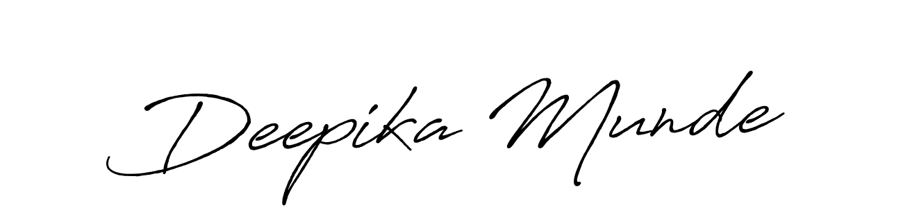 Make a beautiful signature design for name Deepika Munde. With this signature (Antro_Vectra_Bolder) style, you can create a handwritten signature for free. Deepika Munde signature style 7 images and pictures png