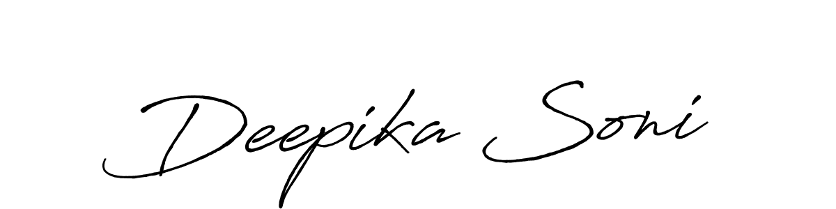 Make a beautiful signature design for name Deepika Soni. With this signature (Antro_Vectra_Bolder) style, you can create a handwritten signature for free. Deepika Soni signature style 7 images and pictures png