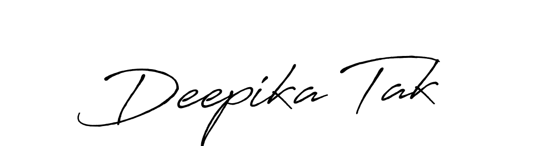 How to make Deepika Tak name signature. Use Antro_Vectra_Bolder style for creating short signs online. This is the latest handwritten sign. Deepika Tak signature style 7 images and pictures png