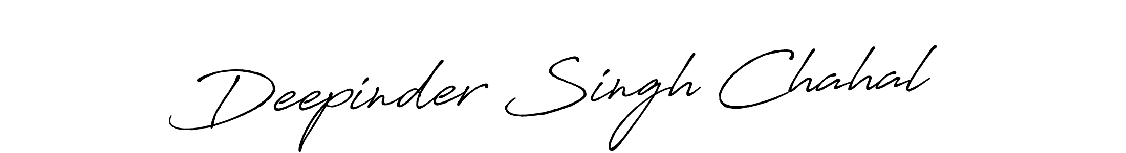 Create a beautiful signature design for name Deepinder Singh Chahal. With this signature (Antro_Vectra_Bolder) fonts, you can make a handwritten signature for free. Deepinder Singh Chahal signature style 7 images and pictures png