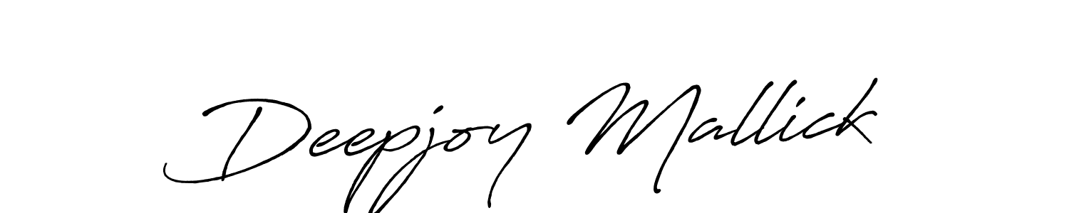 Create a beautiful signature design for name Deepjoy Mallick. With this signature (Antro_Vectra_Bolder) fonts, you can make a handwritten signature for free. Deepjoy Mallick signature style 7 images and pictures png