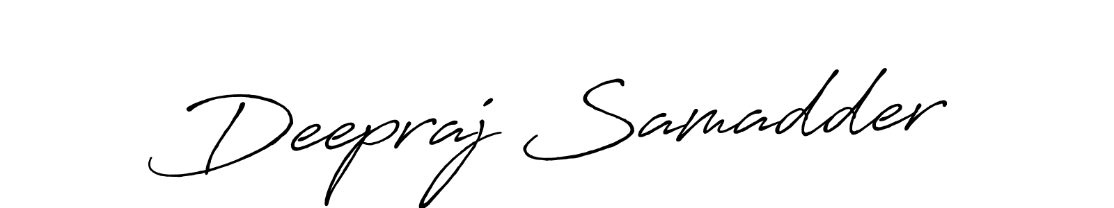 Antro_Vectra_Bolder is a professional signature style that is perfect for those who want to add a touch of class to their signature. It is also a great choice for those who want to make their signature more unique. Get Deepraj Samadder name to fancy signature for free. Deepraj Samadder signature style 7 images and pictures png