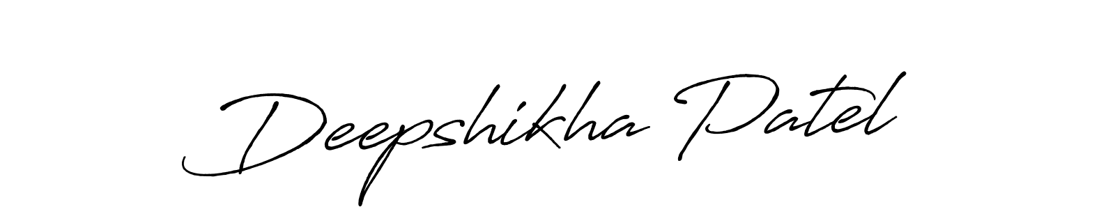 The best way (Antro_Vectra_Bolder) to make a short signature is to pick only two or three words in your name. The name Deepshikha Patel include a total of six letters. For converting this name. Deepshikha Patel signature style 7 images and pictures png