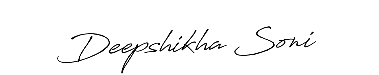 Create a beautiful signature design for name Deepshikha Soni. With this signature (Antro_Vectra_Bolder) fonts, you can make a handwritten signature for free. Deepshikha Soni signature style 7 images and pictures png