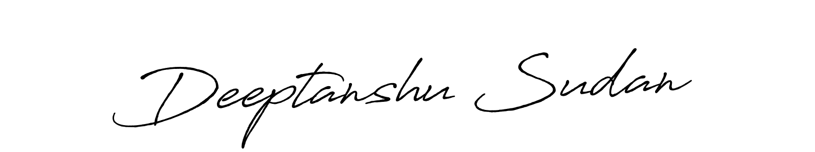 The best way (Antro_Vectra_Bolder) to make a short signature is to pick only two or three words in your name. The name Deeptanshu Sudan include a total of six letters. For converting this name. Deeptanshu Sudan signature style 7 images and pictures png